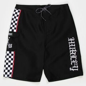NWT Hurley Black and White Checkered Swim Shorts